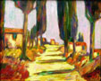Zypressen-Allee. Öl. 40 x 50